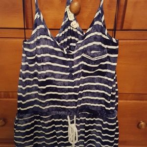 Blue and white summer dress